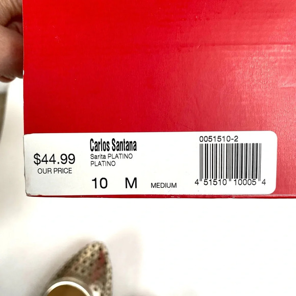 Carlos Santana Platino Gold Perforated Ballet Flats New 10 - Picture 6 of 8